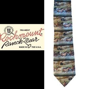 Rockmount Ranch Wear 100% Silk Tie Shooting the Cheyenne River by Jeff Segler